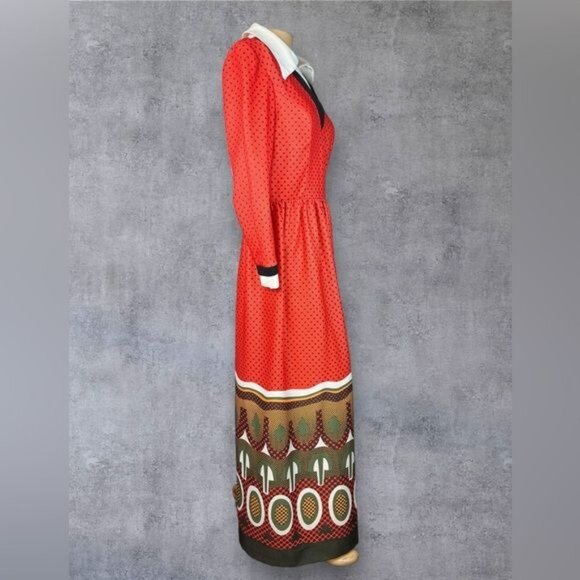 Vibrant Handmade 60's Maxi Dress RARE PRINT - Picture 6 of 9